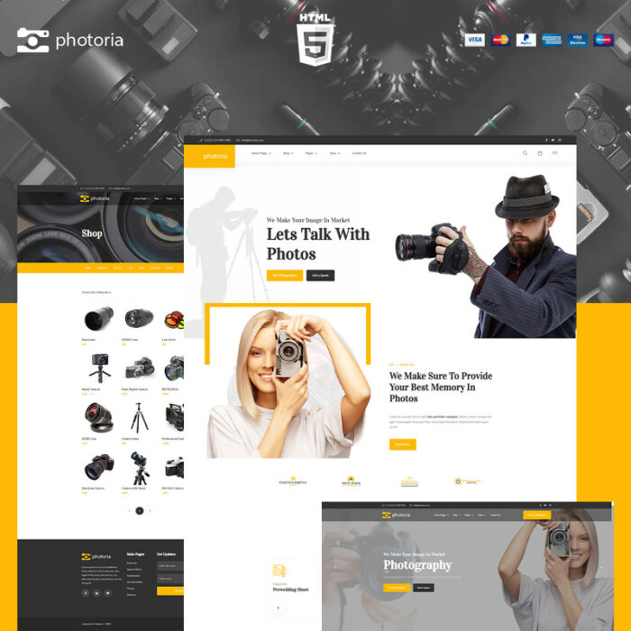 Photoria Photography Showcase and Boutique Website Template - Features Image 1