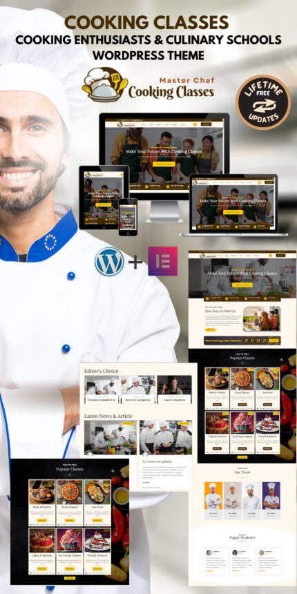 Cooking Classes - Cooking School, Cooking Enthusiasts & culinary Classes WordPress Theme - Features Image 1