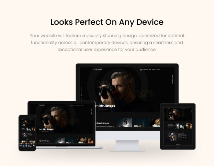 Mr Snaps Photography  -  studio showcase weddig event Elementor Landing page - Features Image 5