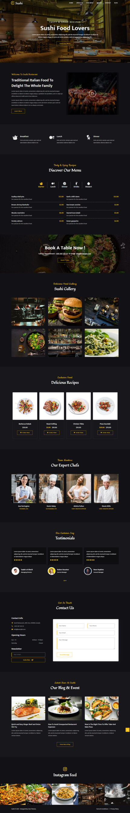 Sushi - Resturant Landing Page Template - Features Image 1