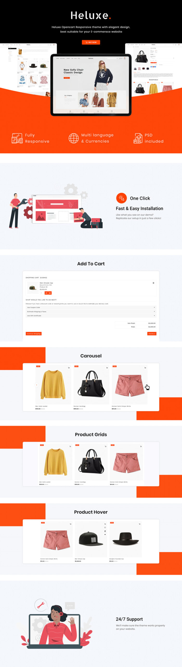 Heluxe - Fashion Store OpenCart Template - Features Image 1