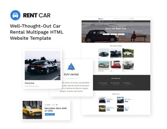 Rent Car - Car Rental Multipage HTML5 Website Template - Features Image 1