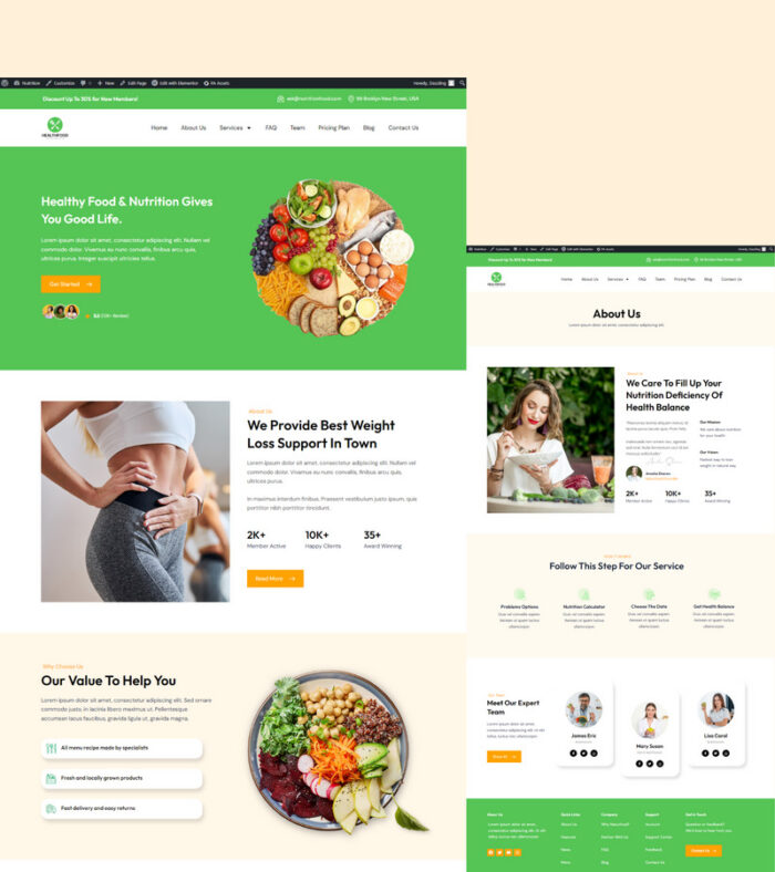 Healthy Food & Nutrition Services WordPress Theme - Features Image 1