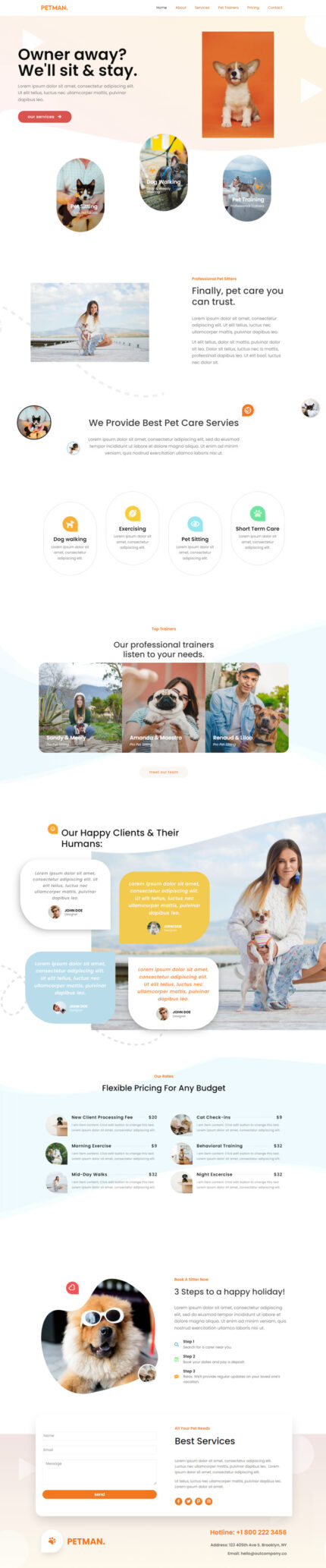 Petman - Pet Care Services One Page WordPress Theme - Features Image 1