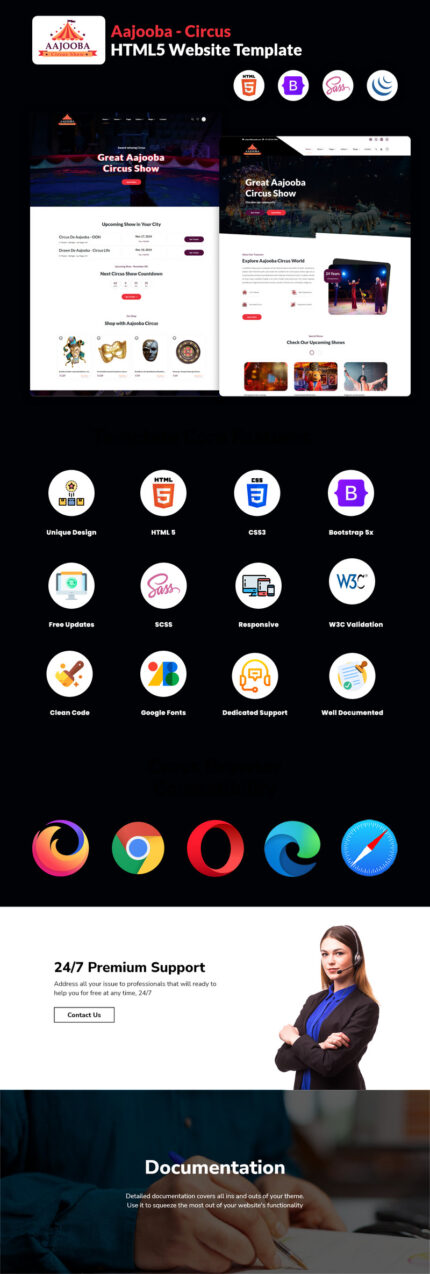 Aajooba - Circus HTML5 Website Template - Features Image 1