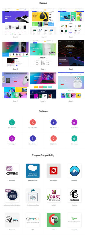 Elextro – Computer & Electronics Store Elementor WordPress Theme - Features Image 1