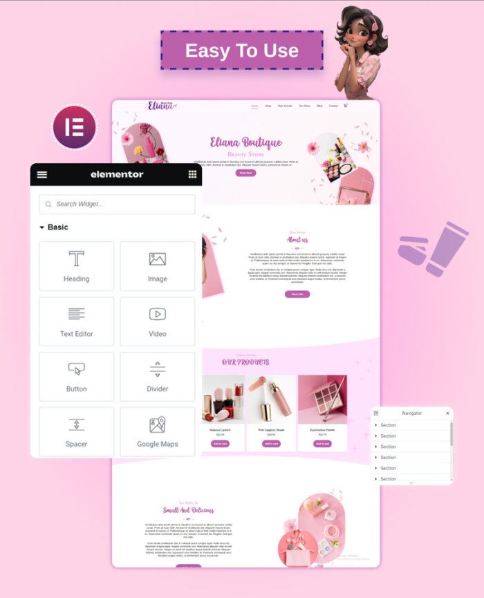 Eliana Beauty Store Woo Commerce Website - Features Image 3