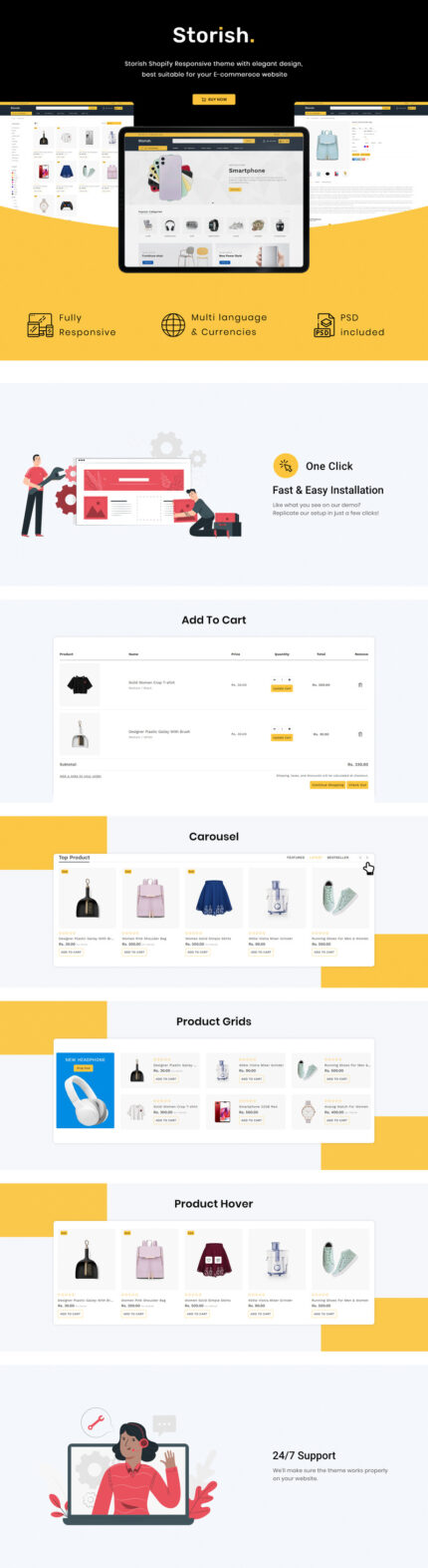 Storish - Multipurpose Responsive Shopify Theme - Features Image 1