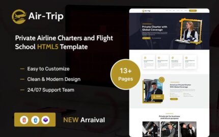 Airtrip – Private Airline Charters and Flight School HTML5 Template