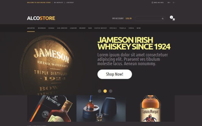 Alcoholic Beverages Magento Theme