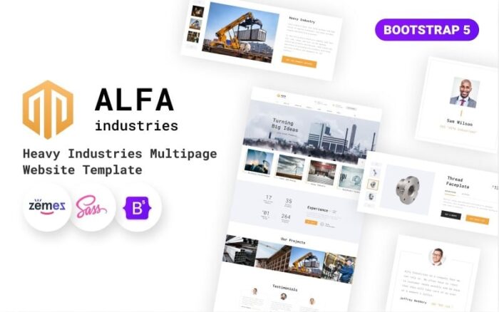 Alfa Industries - Heavy Industries Multipage Website Template