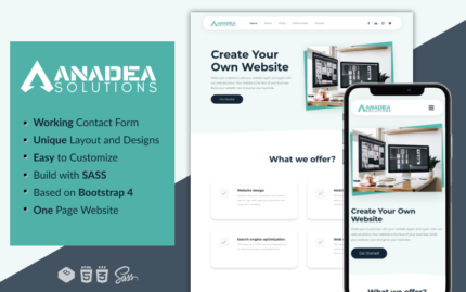 Anadea Solutions - Creative and Clean One-Page Multipurpose Business Template