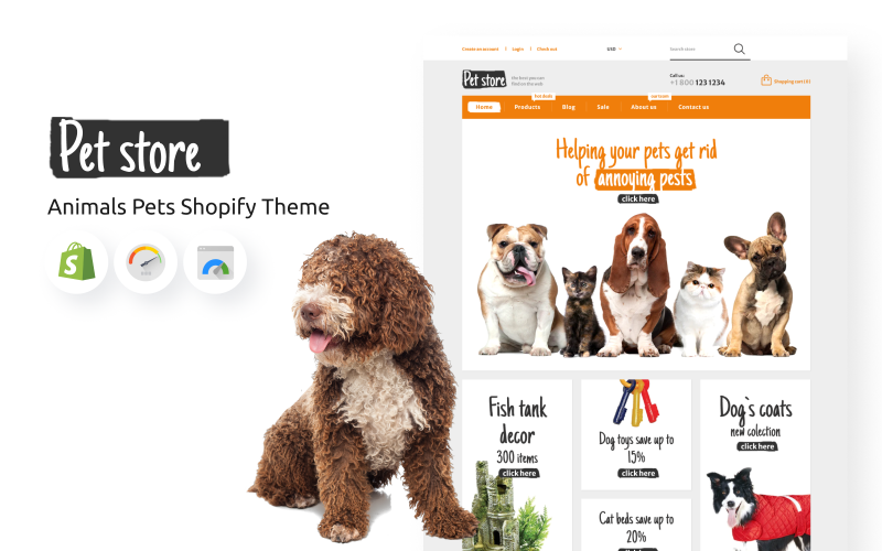 Animals and Pets Care eCommerce Shopify Theme