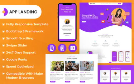 App-landing HTML Template