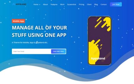 Appsland - App Landing Page Html5 Template