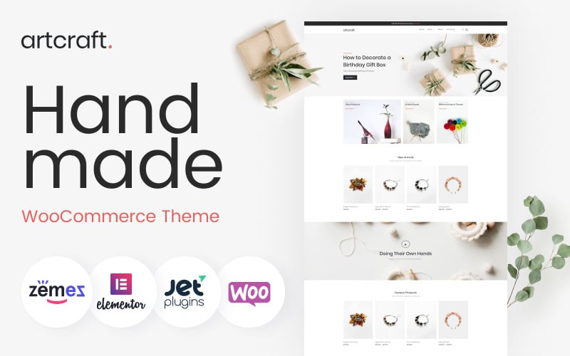 Artcraft - Handmade ECommerce Clean Elementor WooCommerce Theme