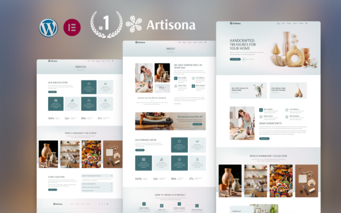 Artisona Handcraft DIY WordPress Elementor Template