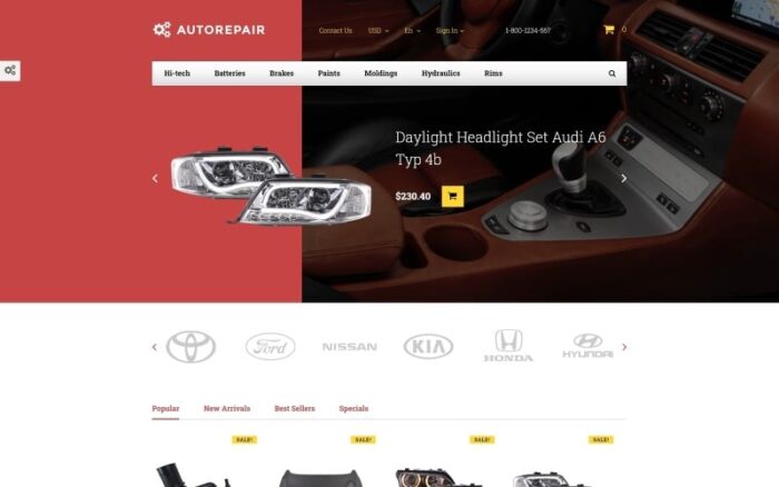 Autorepair - Car Parts PrestaShop Theme