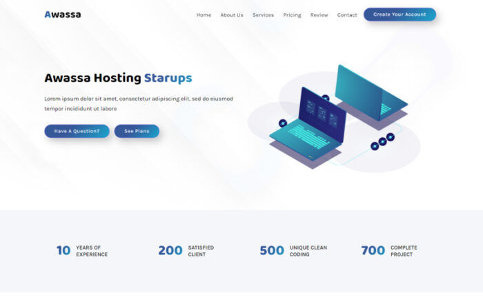 Awassa - Domain & Hosting Landing Page Template