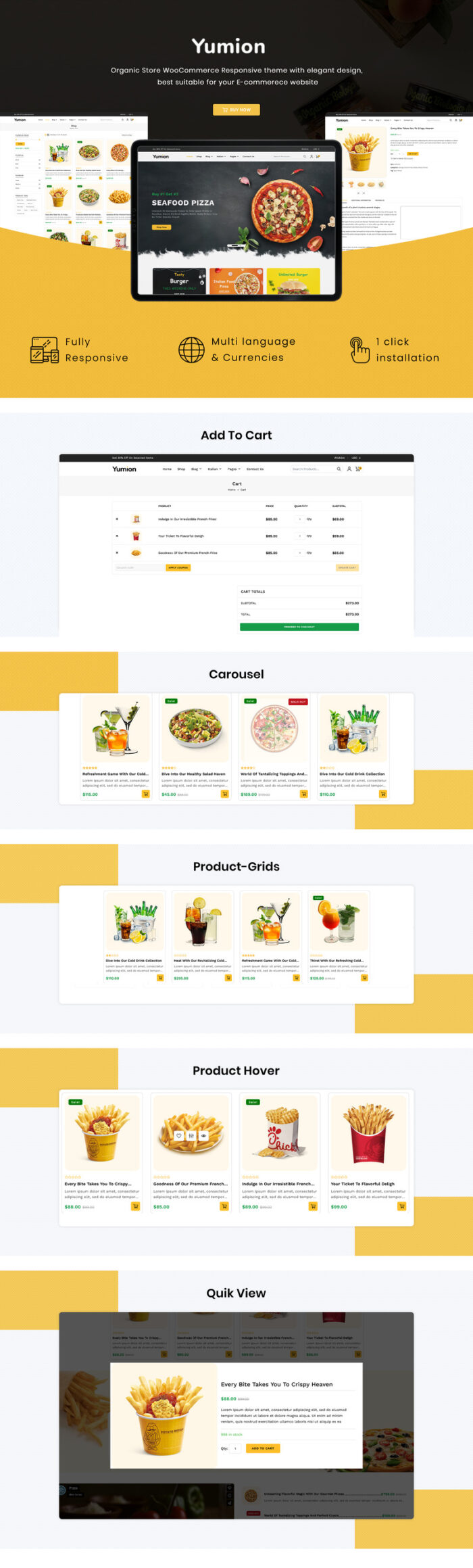 Yumion - Pizza and Restaurant WooCommerce Theme - Features Image 1