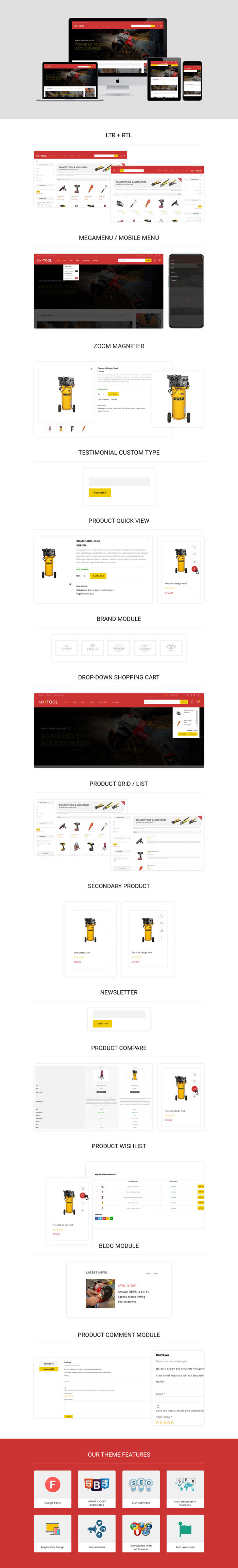 Mxtool - Tools, Equipment and Accessories Store Woocommerce - Features Image 1