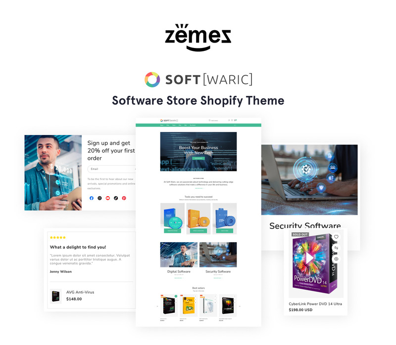 Soft Waric - Software Online Store 2.0 Responsive Shopify Theme - Features Image 1