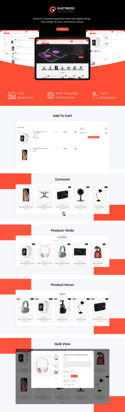 Electrozo - SuperMarket Electronics Store PrestaShop Theme - Features Image 1