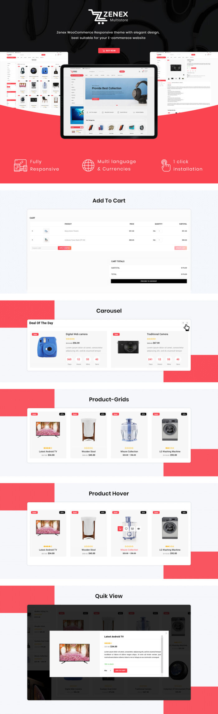 Zenex - Multipurpose eCommerce WooCommerce Theme - Features Image 1