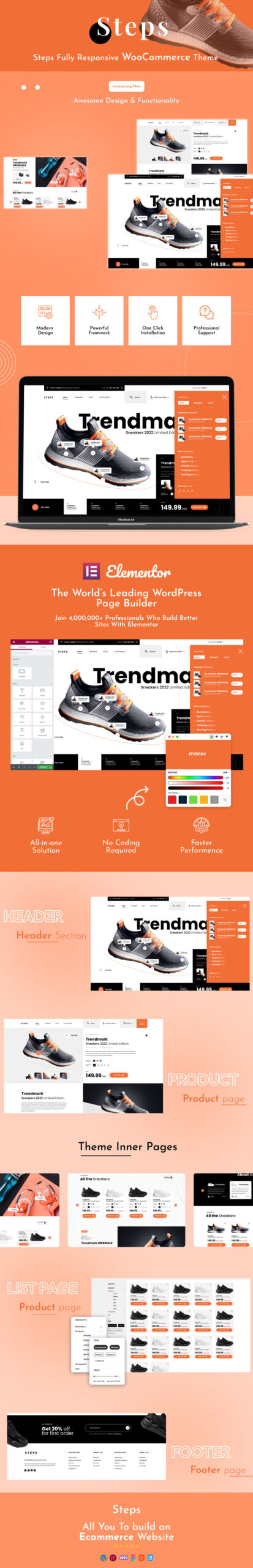 Steps - Footwear Wordpress WooCommerce Theme - Features Image 1