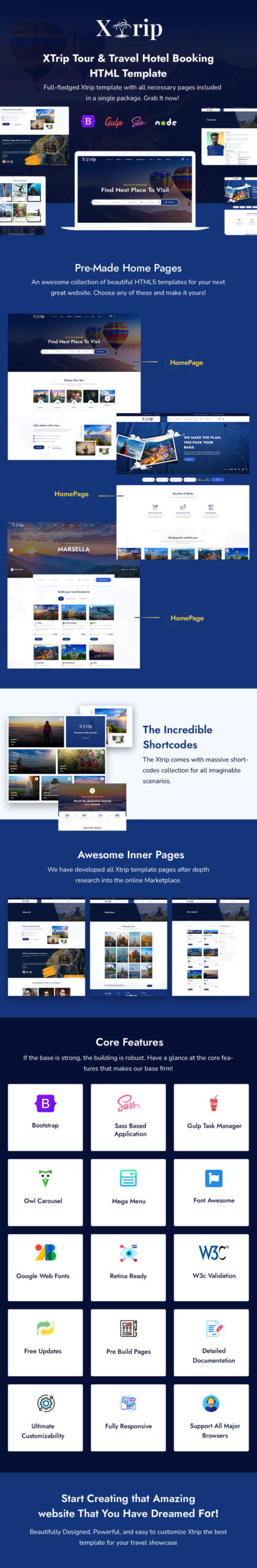 Xtrip - Tour & Travel Hotel Booking HTML Template - Features Image 1