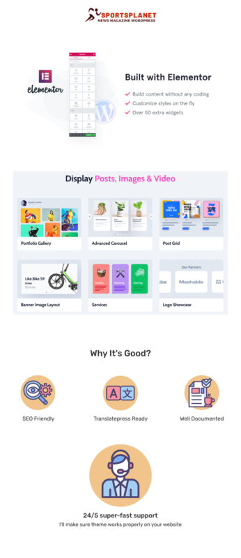 Sports Planet - News & Magazine WordPress Elementor Template - Features Image 1