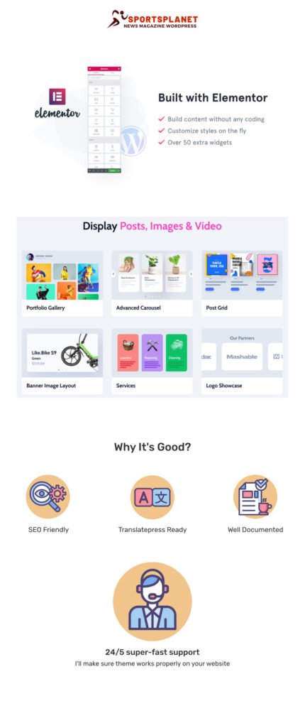 Sports Planet - News & Magazine WordPress Elementor Template - Features Image 1