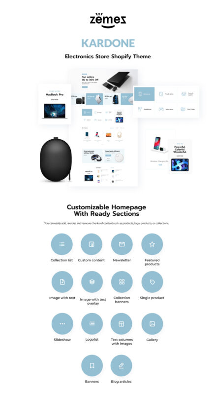 Kardone Electronics Store Shopify Theme - Features Image 1