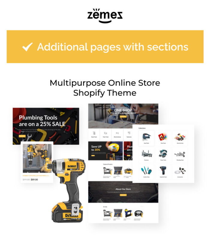 Power Tools Shopify Theme, Construction - Features Image 1