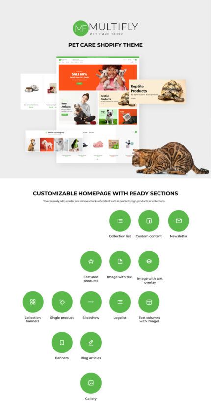 Multifly Responsive Pets Shop Shopify Theme - Features Image 1