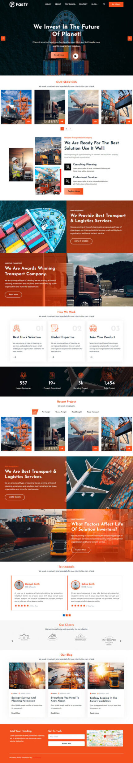 Homen - Transportation & Delivery WordPress Theme for Logistics - Features Image 1