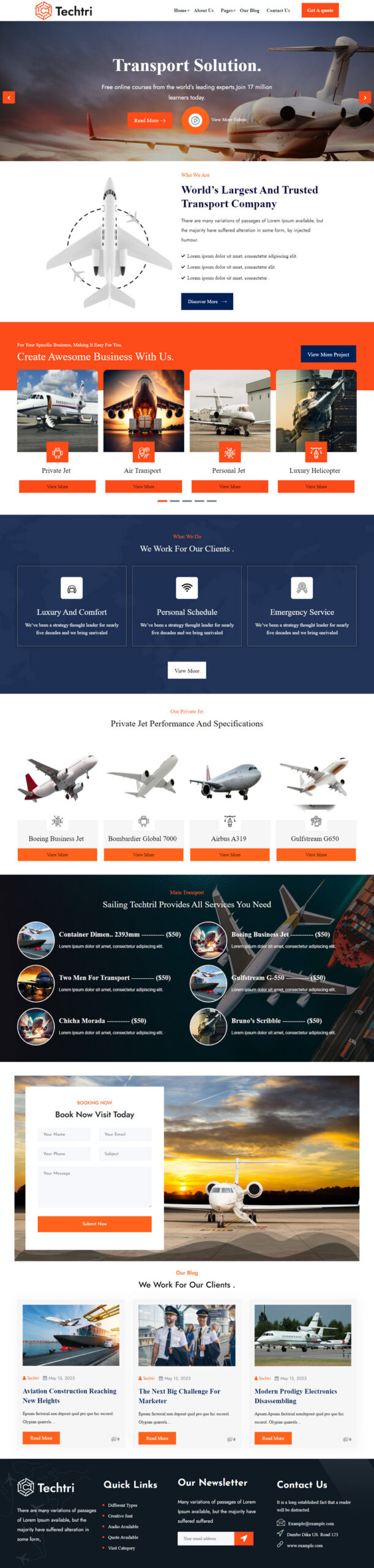 Techtri - Airlines Multipurpose WordPress Theme - Features Image 1