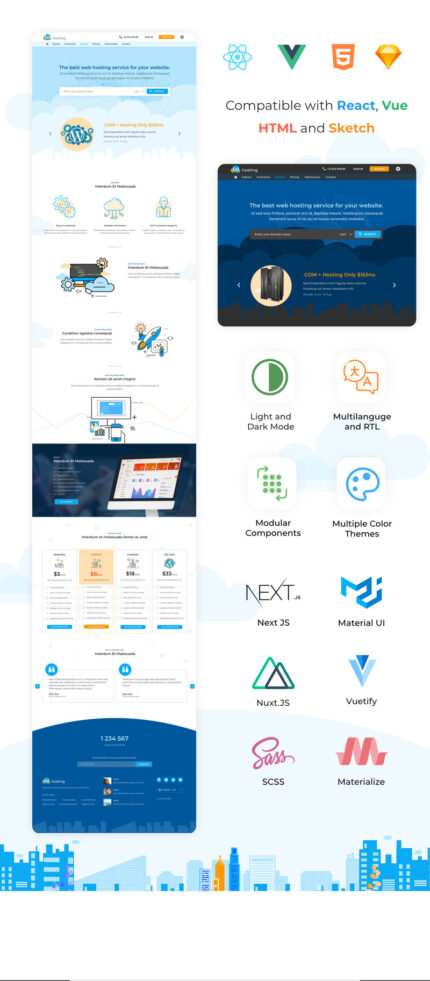 Luxiweb - Cloud and Hosting Landing Page with React Vue HTML5 - Features Image 1