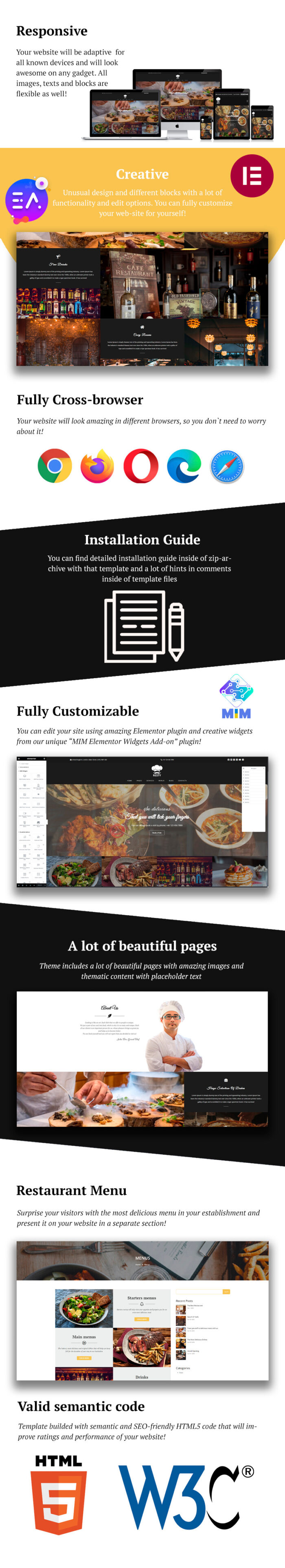 Resty - Multipurpose Food & Restaurant WordPress Theme - Features Image 1