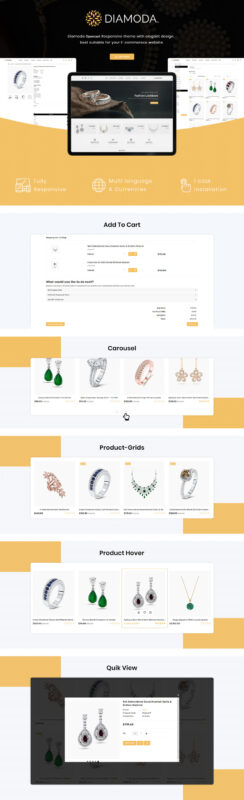 DIAMODA - Jewellery Responsive Store OpenCart Template - Features Image 1