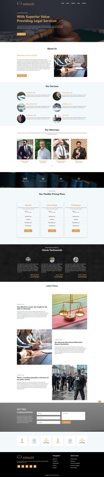 ADALOT - Law Firm Landing Page Template - Features Image 1