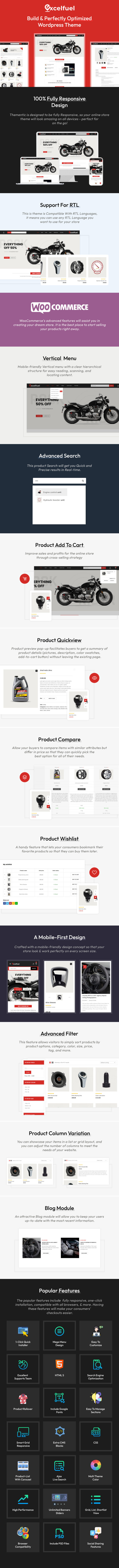 Excelfuel - The Automobile Store Responsive WooCommerce Theme - Features Image 1