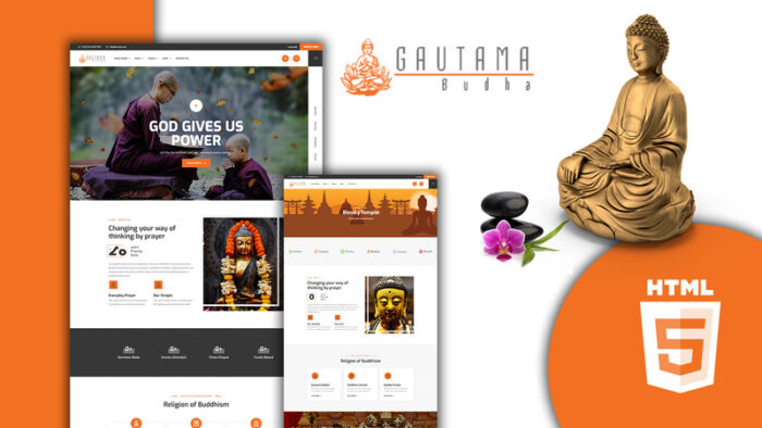 Guatama Buddhism Temple HTML5 Website Template - Features Image 1