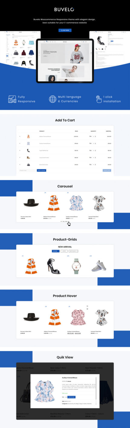 Buvelo - Multipurpose Fashion Store WooCommerce Theme - Features Image 1