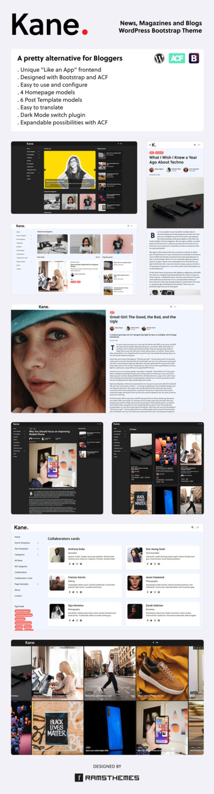 KANE - News Magazine Blog Bootstrap WordPress Theme - Features Image 1