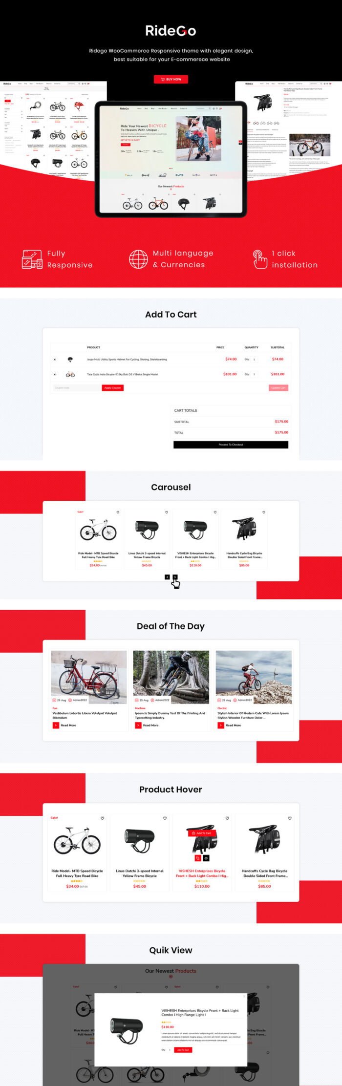 RideGo -  Bicycle & Motorcycle Elementor WordPress Theme - Features Image 1