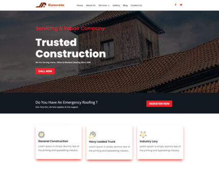 koncrete Construction  Building Roofing Wordpress Themes - Features Image 1