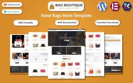 Bag Boutique - Luxury Hand Bags Selling Store WordPress Elementor Template