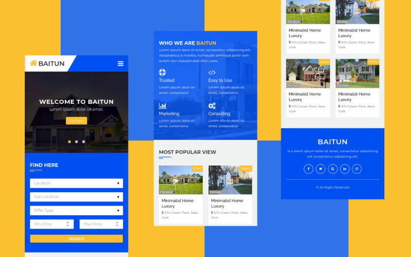 Baitun - Real Estate Mobile Template