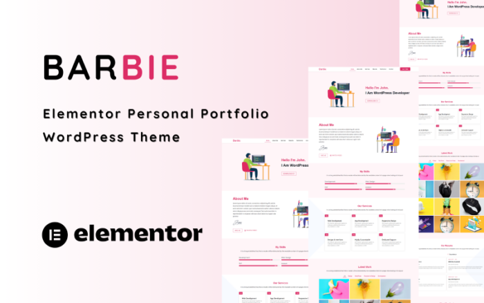 Barbie - Personal Portfolio One Page WordPress Theme